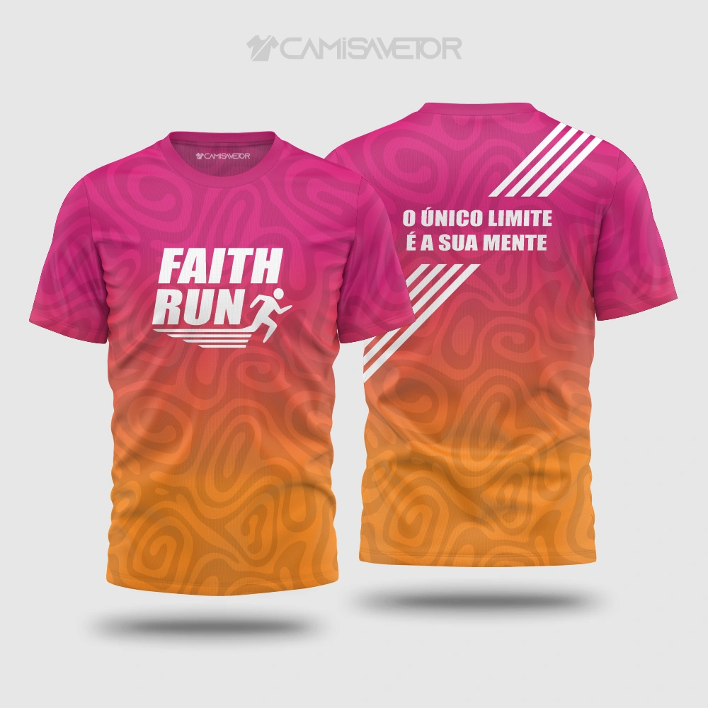 VETOR PREMIUM EDITÁVEL: ARTE FAITH RUN PARA ESTAMPARIA DE CORRIDA DE RUA