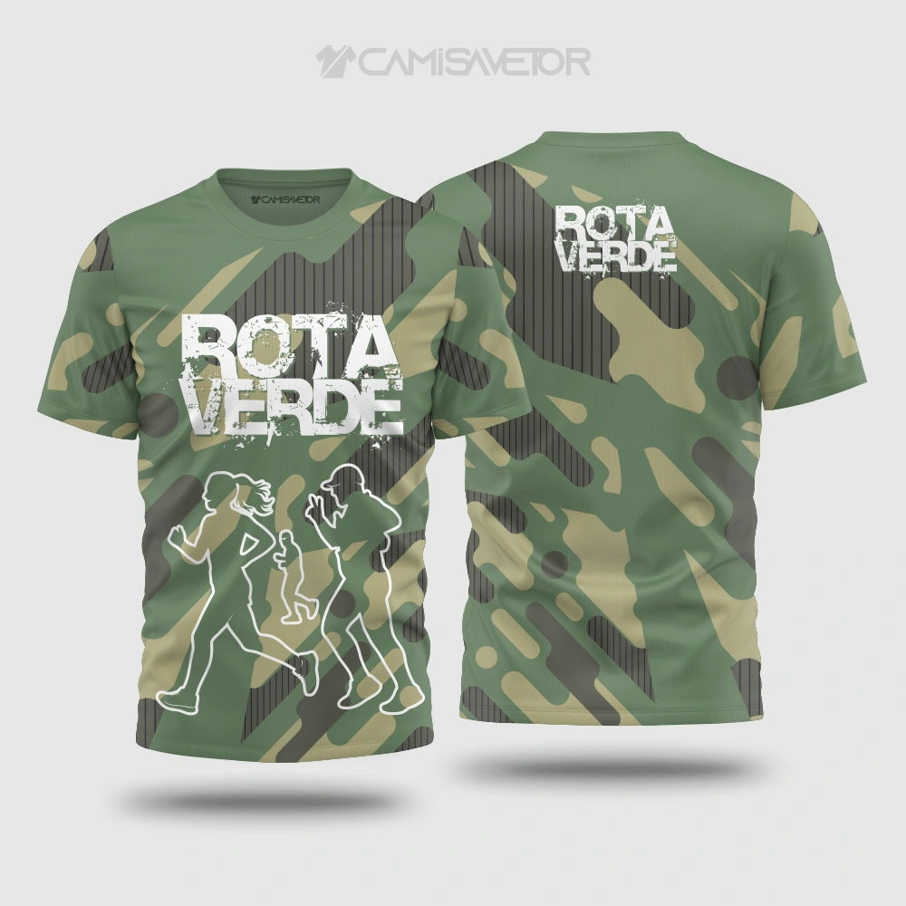 VETOR PREMIUM CORRIDA DE RUA ROTA VERDE | ARTE EDITÁVEL PARA CAMISETAS ESPORTIVAS