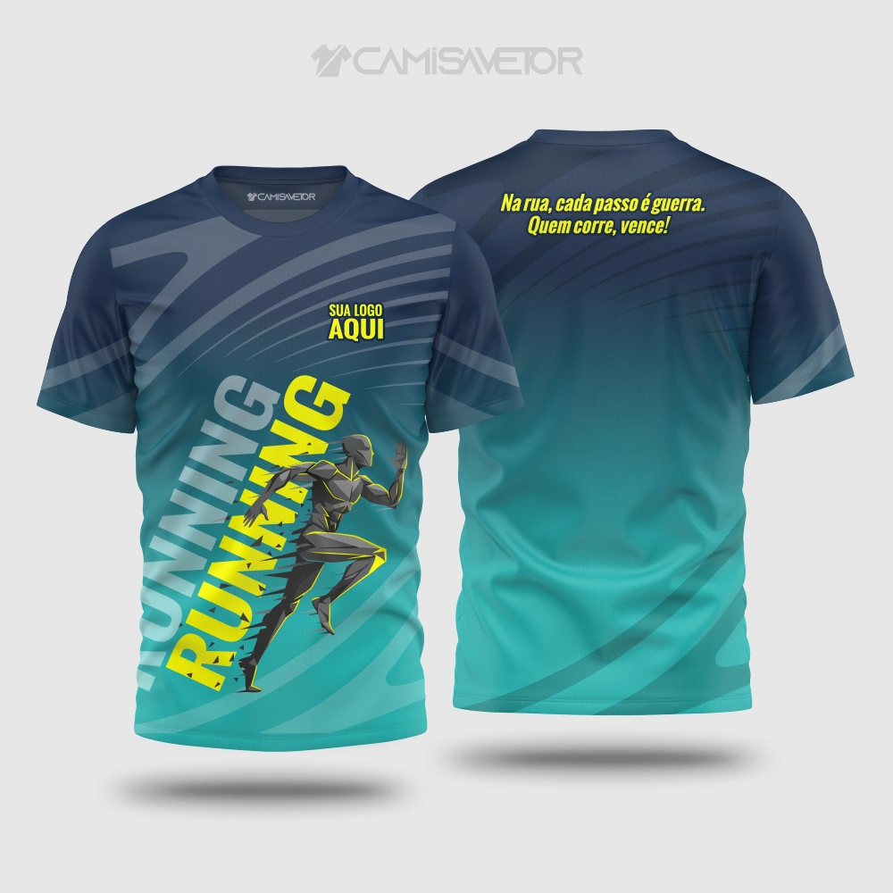 VETOR PREMIUM CORRIDA DE RUA | ESTAMPA CAMISA RUNNING EDITÁVEL