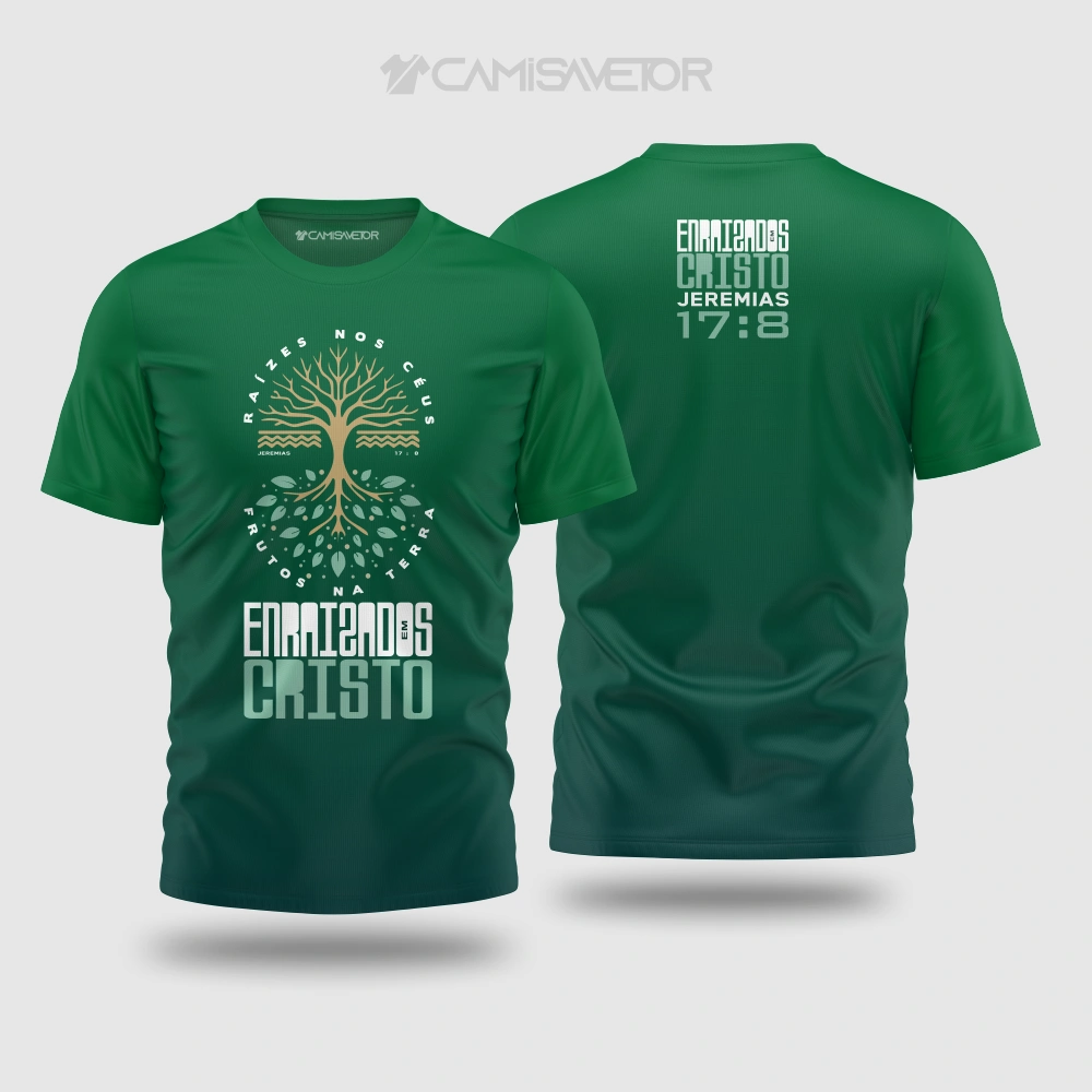 ARTE VETOR PREMIUM CAMISA CRISTÃ JEREMIAS 17-8 | ESTAMPA EDITÁVEL
