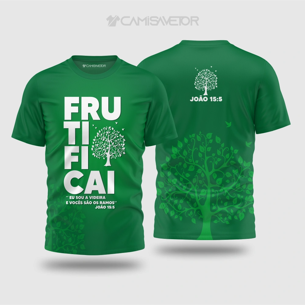 VETOR PREMIUM PARA CAMISA CRISTÃ: ARTE JOÃO 15:5 EDITÁVEL