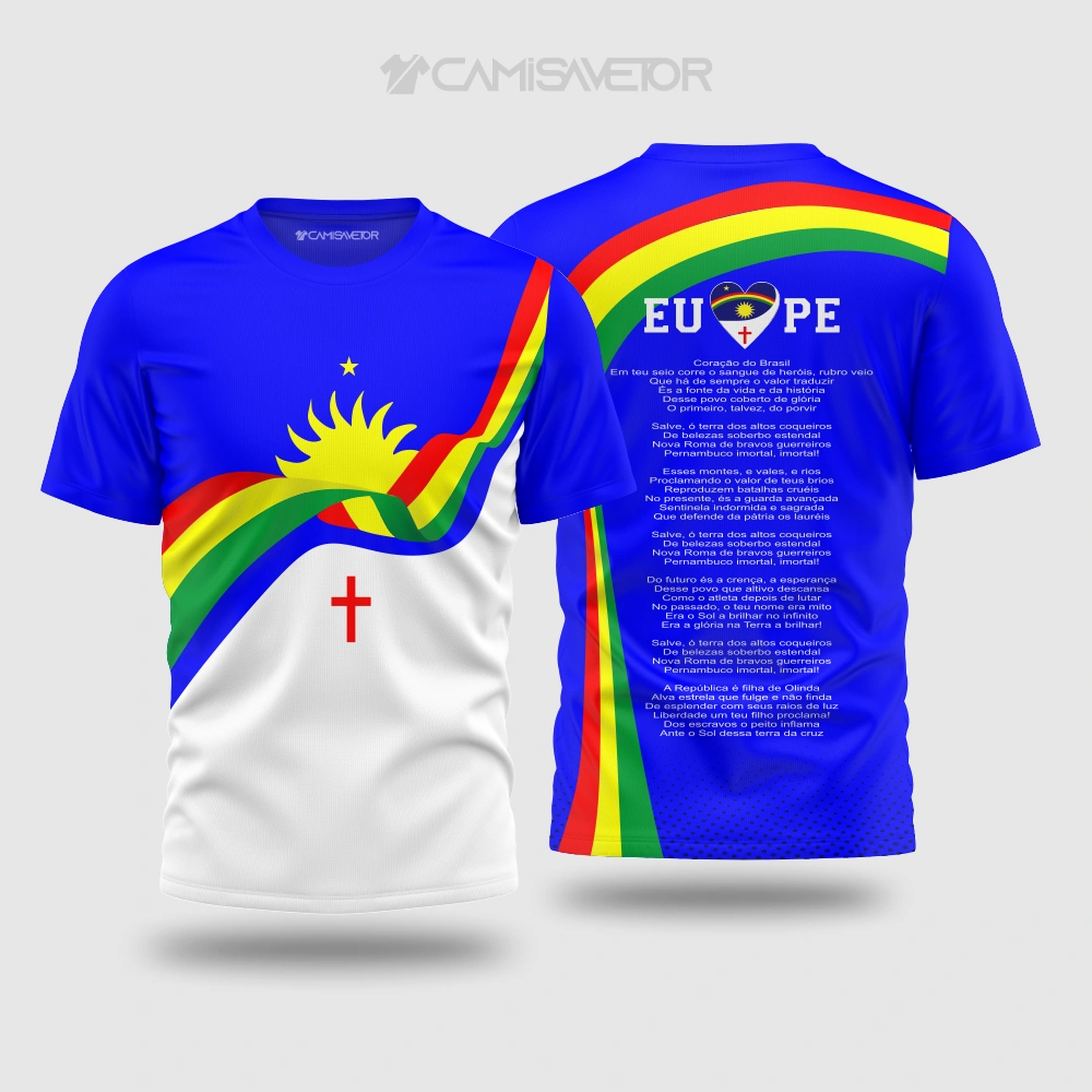 VETOR PREMIUM EDITÁVEL: ARTE ESTAMPA CAMISA PERNAMBUCO EXCLUSIVA