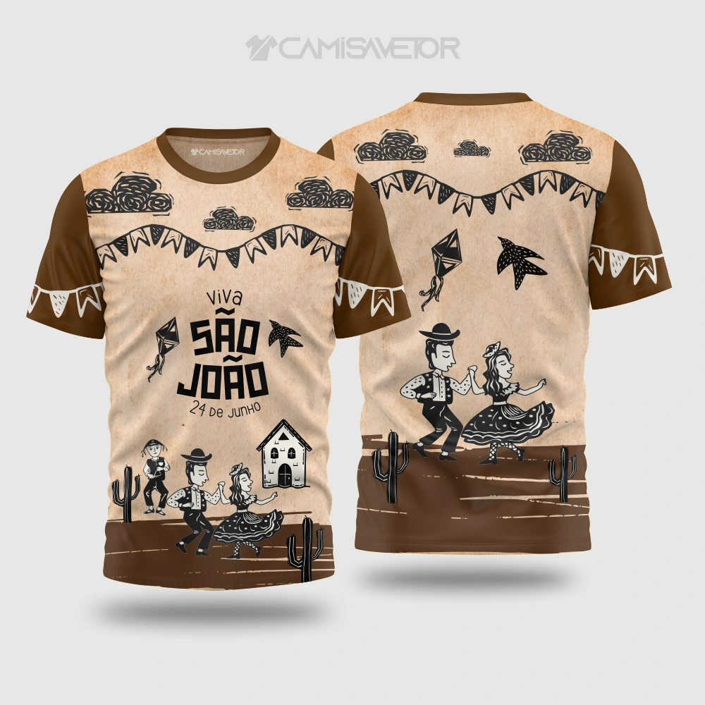 VETOR PREMIUM SÃO JOÃO: ARTE EDITÁVEL PARA CAMISAS E ESTAMPARIA CRIATIVA