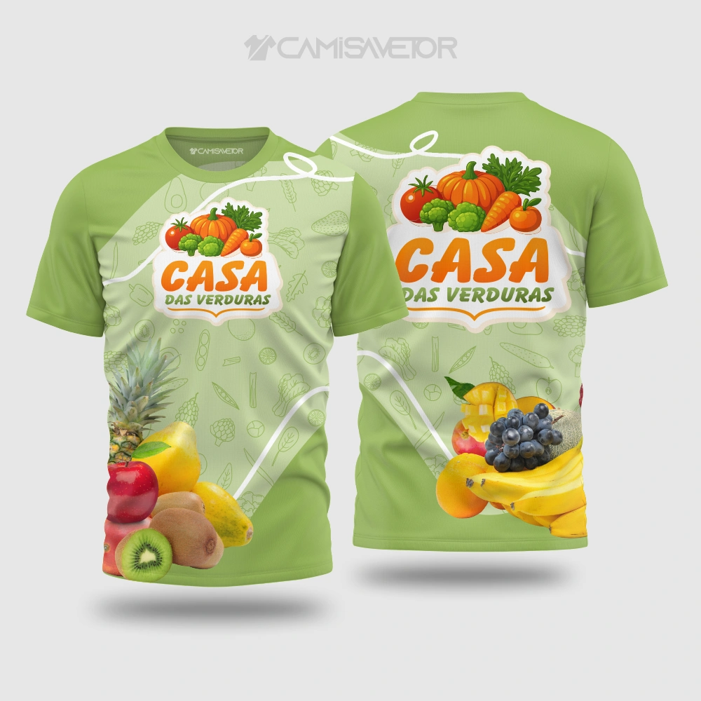 VETOR PREMIUM PARA CAMISA 'CASA DAS VERDURAS' | ESTAMPA PROFISSIONAL EDITÁVEL
