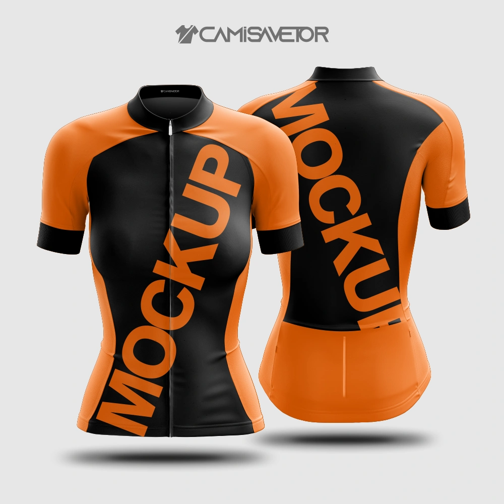 MOCKUP PREMIUM CAMISA CICLISMO FEMININO COREL DRAW: MOCKUP EDITÁVEL