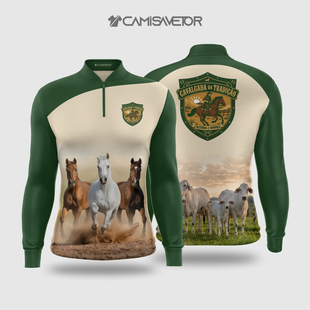 ARTE VETOR PREMIUM CAVALGADA TRADIÇÃO | ESTAMPA CAMISA EDITÁVEL