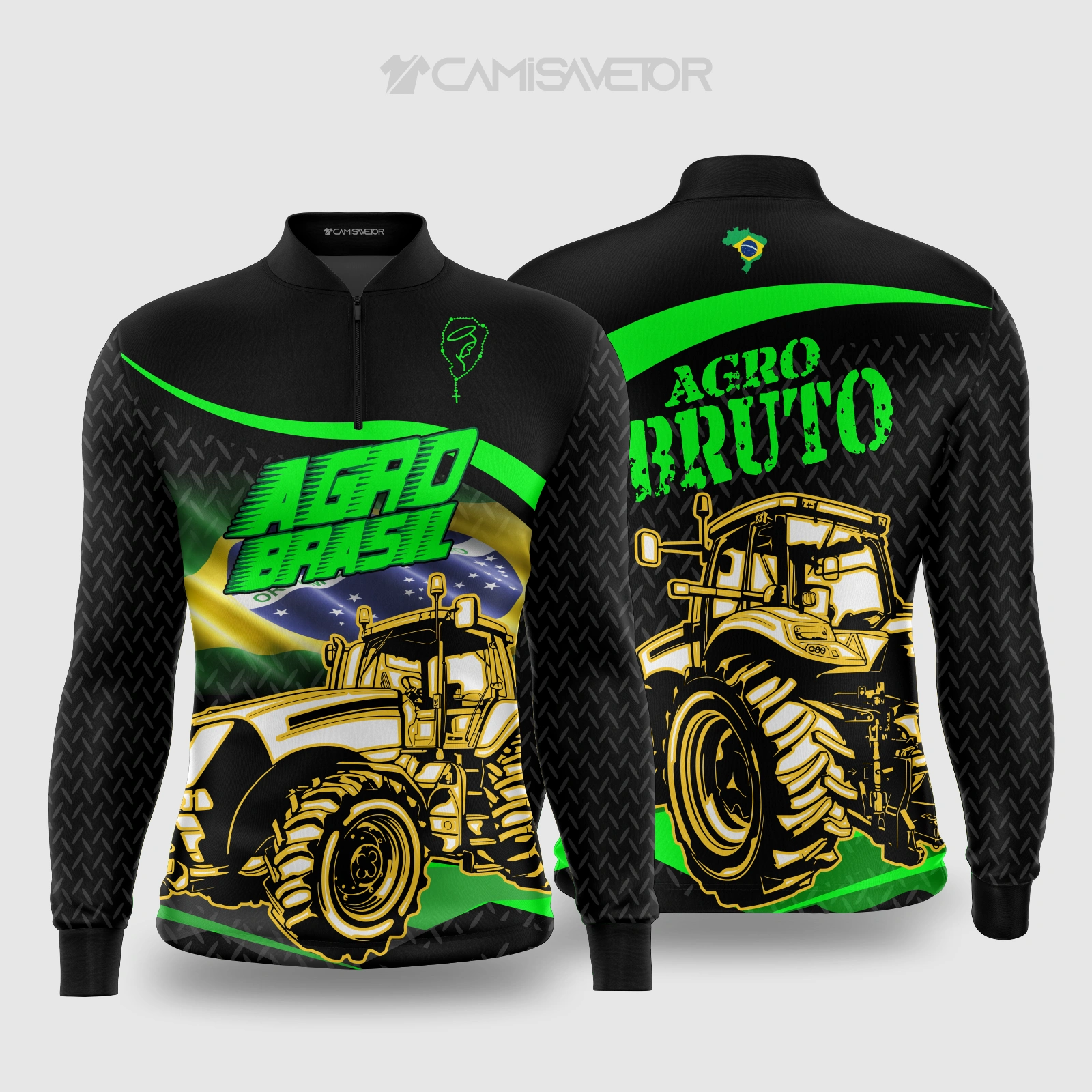 VETOR PREMIUM EDITÁVEL CAMISA AGRO BRASIL | ESTAMPA EXCLUSIVA PARA T-SHIRT
