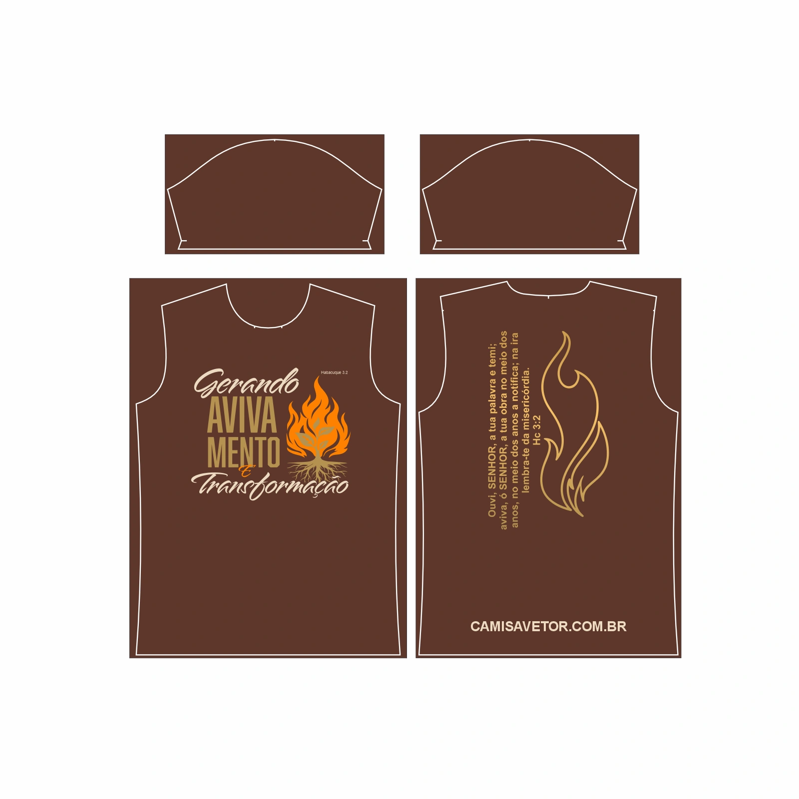 Vetor Estampa VETOR PREMIUM ARTE CAMISA CRISTÃ AVIVAMENTO | DESIGN EDITÁVEL PARA ESTAMPARIA - Mockup Editável em CDR, PDF, SVG e PNG