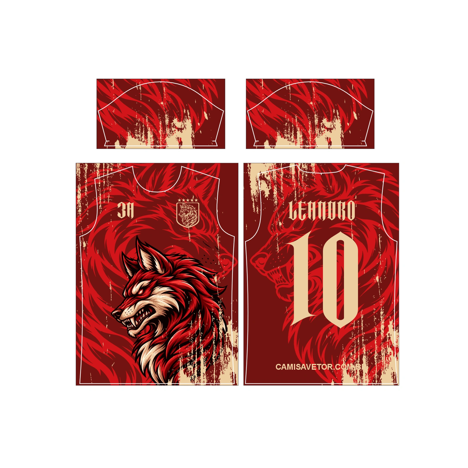 Vetor Estampa Vetor Camisa Interclasse Lobo 2 | Arte Editável Coreldraw - Mockup Editável em CDR, PDF, SVG e PNG