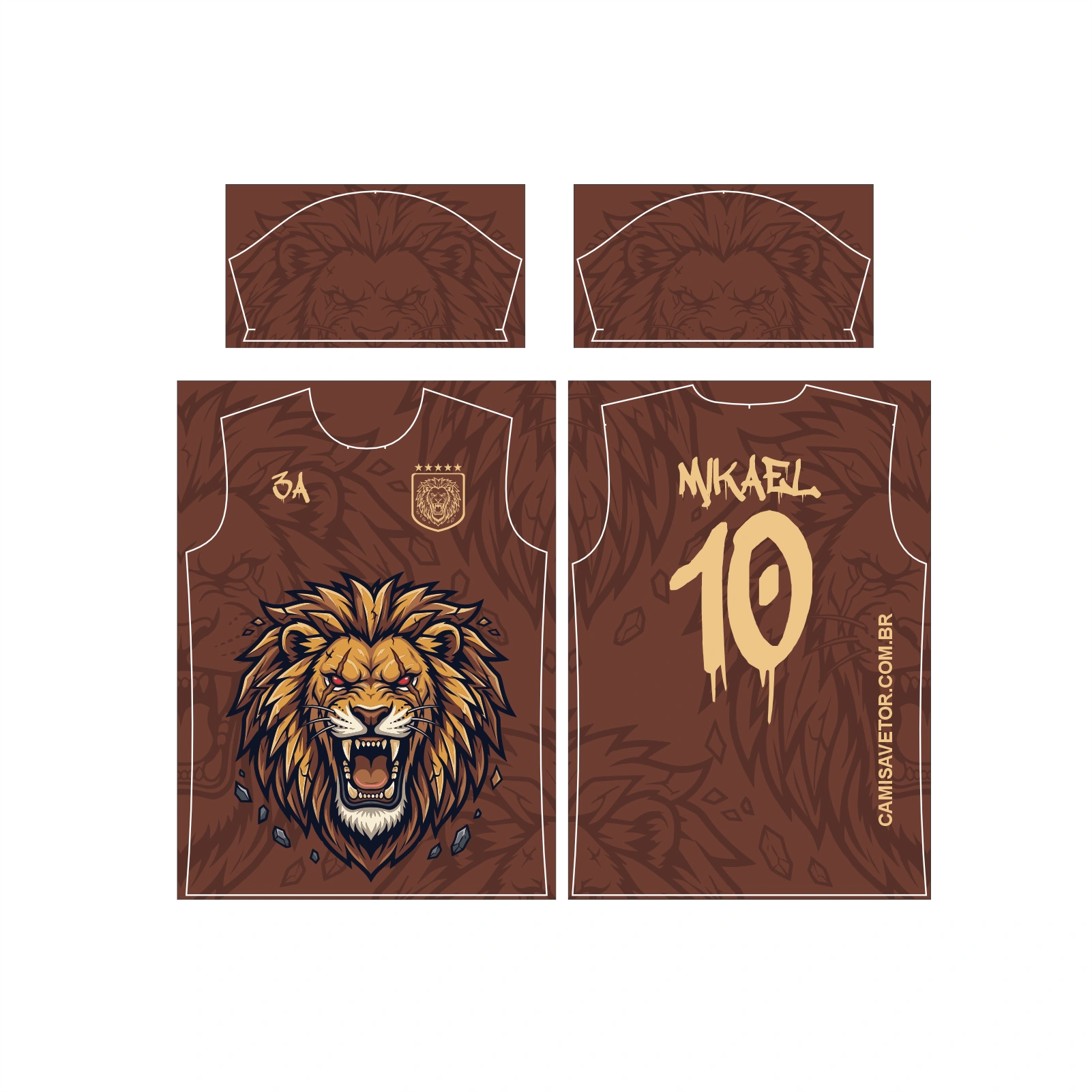Vetor Estampa Vetor Camisa Interclasse Leão | Arte Editável Coreldraw - Mockup Editável em CDR, PDF, SVG e PNG