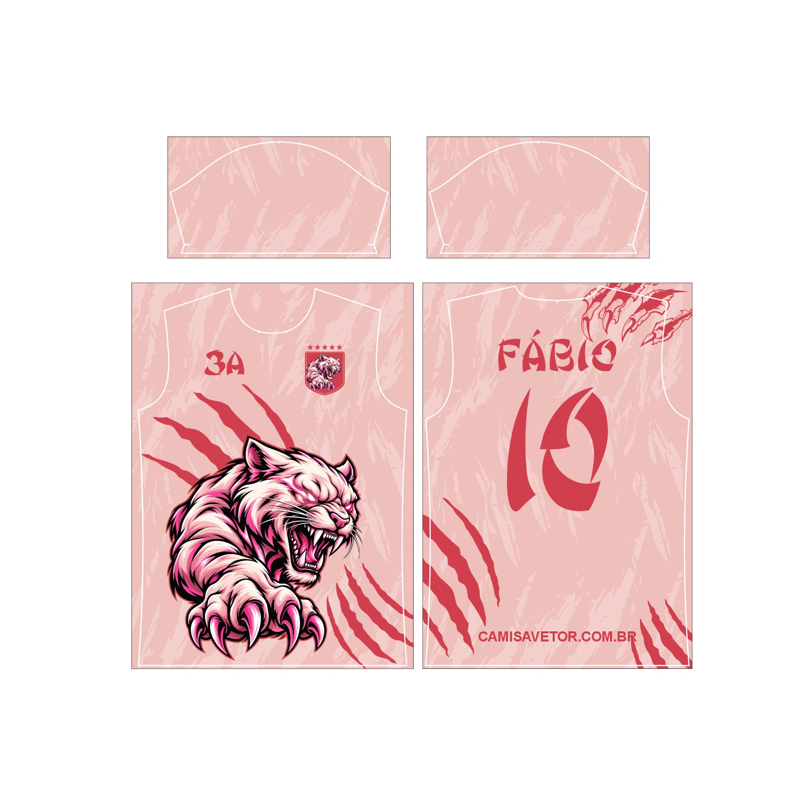 Vetor Estampa Vetor Camisa Pantera 3 Interclasse | Arte Editável Coreldraw - Mockup Editável em CDR, PDF, SVG e PNG