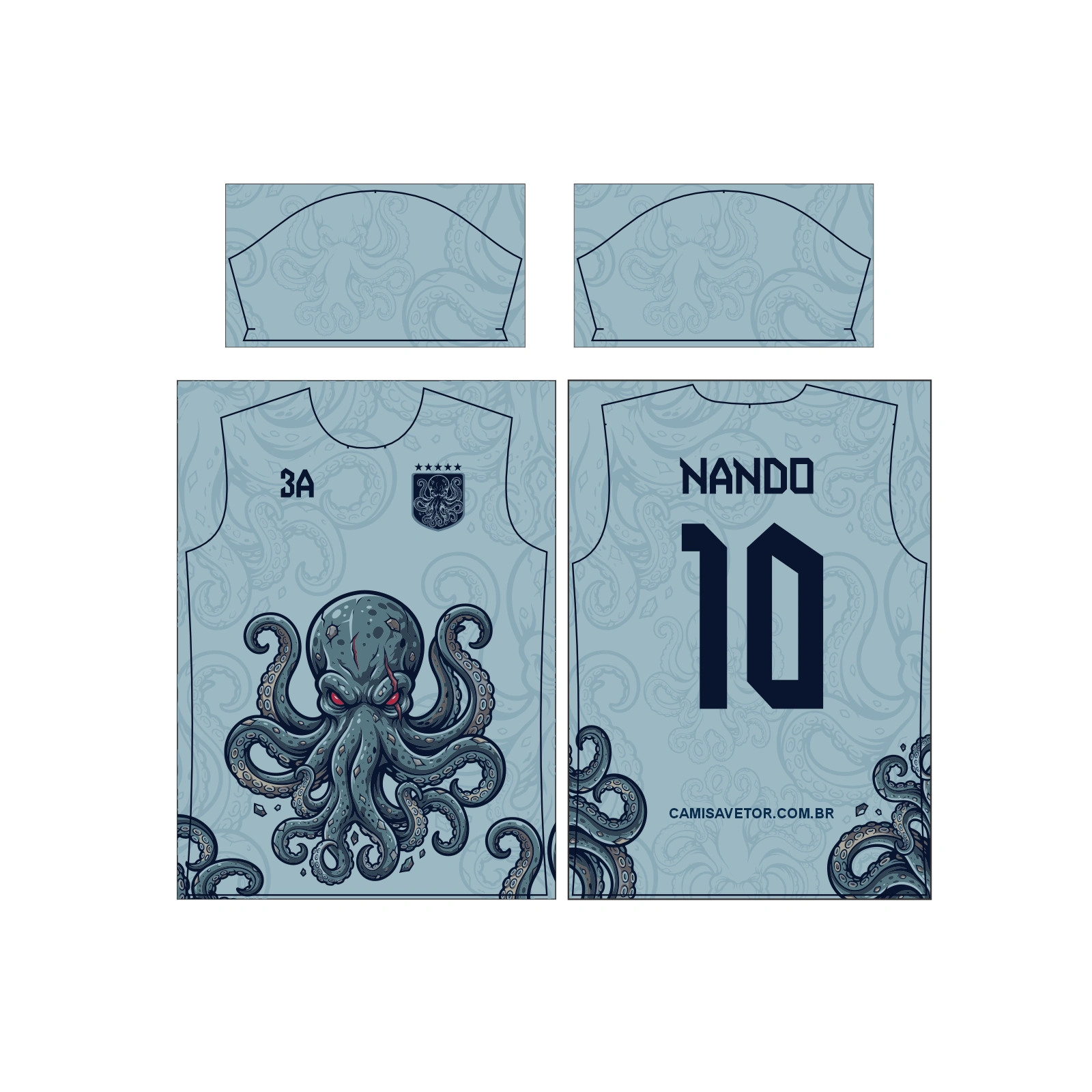 Vetor Estampa Vetor Camisa Interclasse Polvo | Arte Editável Coreldraw - Mockup Editável em CDR, PDF, SVG e PNG
