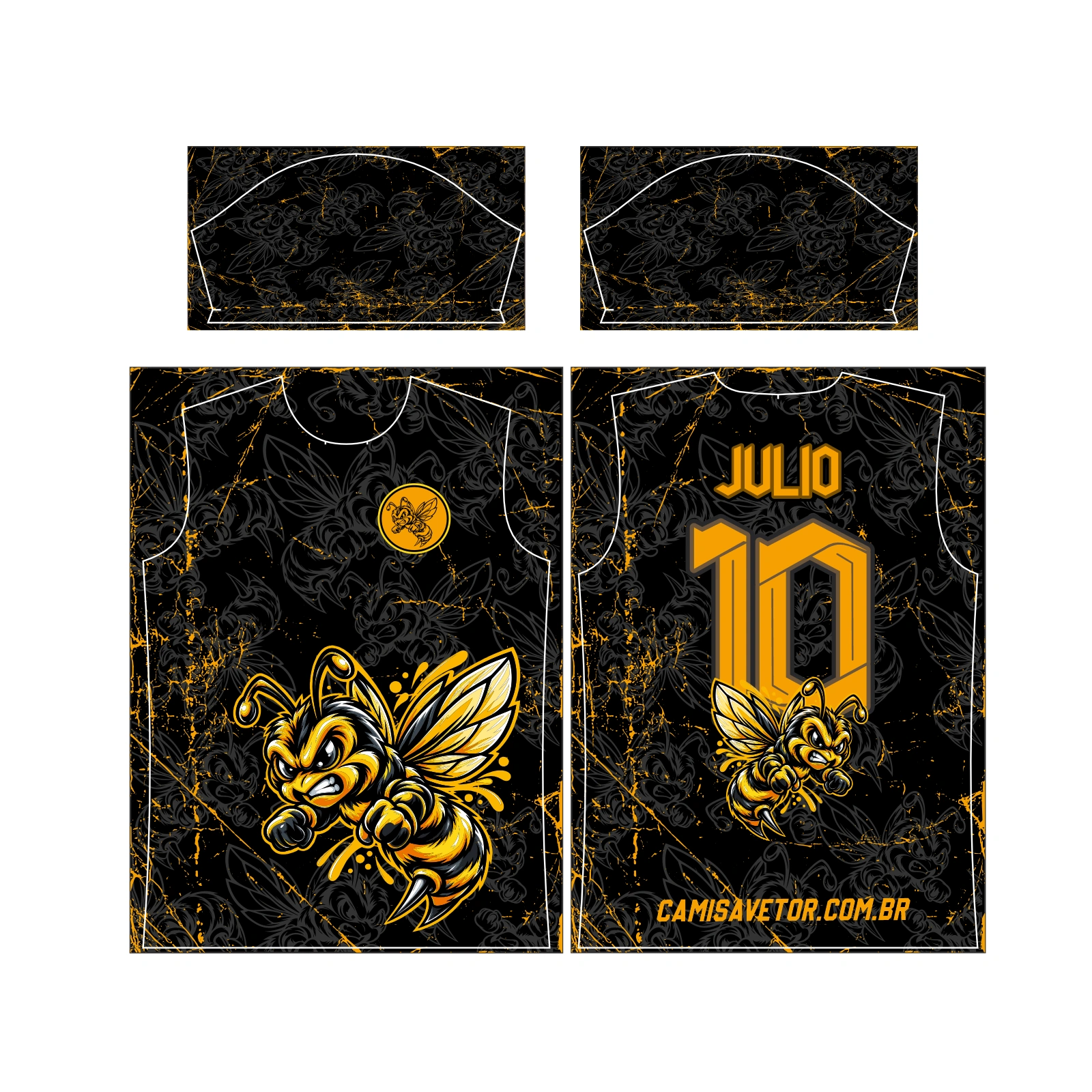 Vetor Estampa Vetor Camisa Interclasse Abelha | Arte Editável Coreldraw - Mockup Editável em CDR, PDF, SVG e PNG