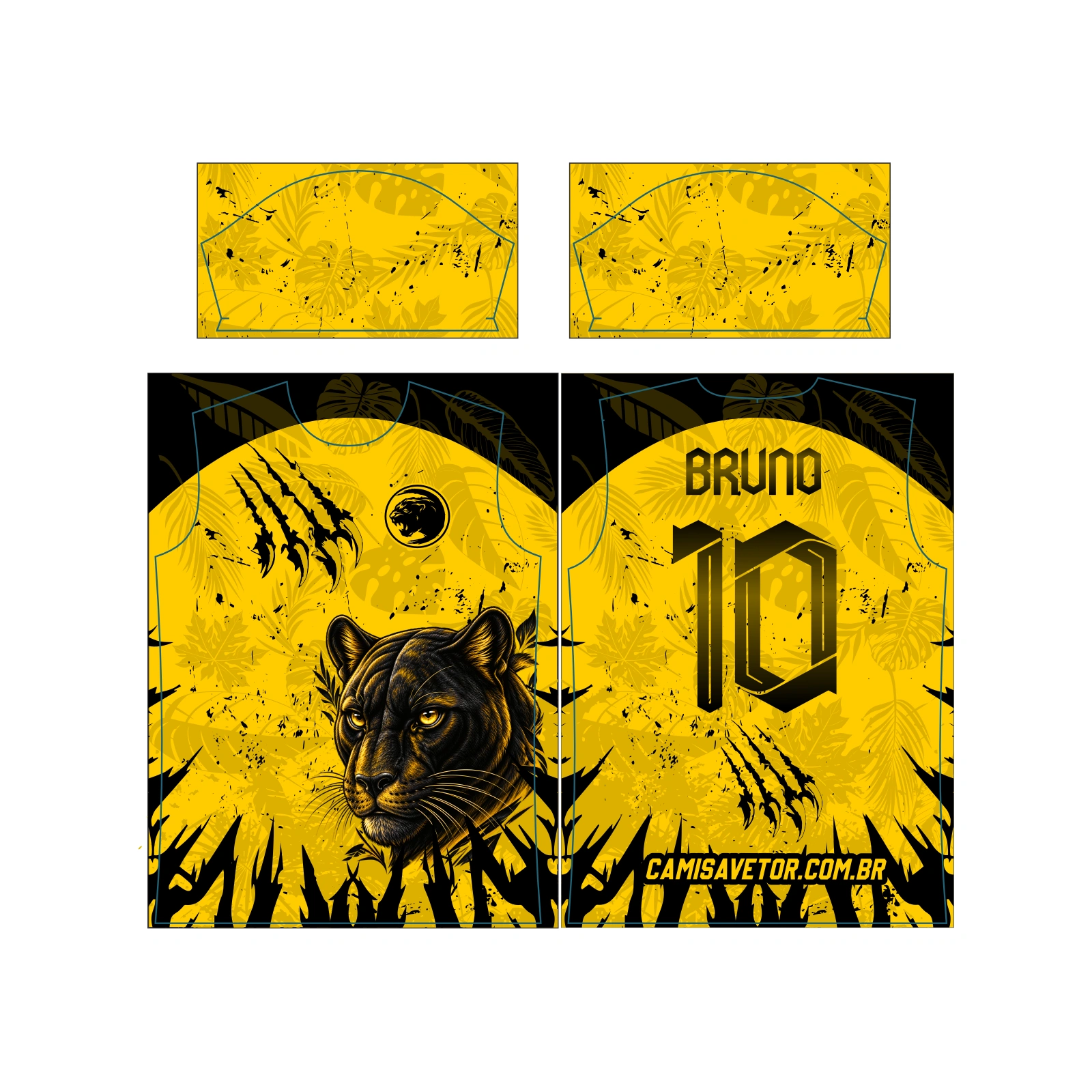 Vetor Estampa Vetor Camisa Interclasse Pantera 4 | Arte Editável Coreldraw - Mockup Editável em CDR, PDF, SVG e PNG