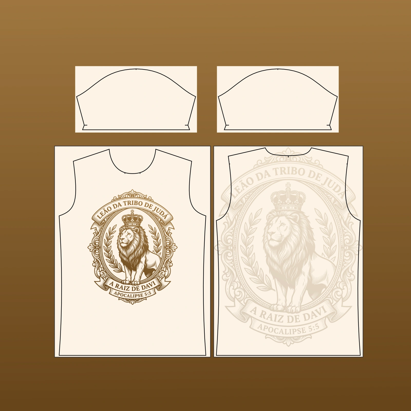 Vetor Estampa Vetor Camisa Leão da Tribo de Judá Cristão | Arte Editável Coreldraw - Mockup Editável em CDR, PDF, SVG e PNG