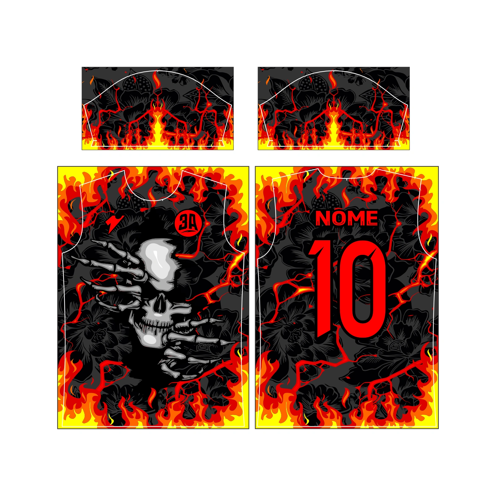Vetor Estampa Vetor Camisa Interclasse Caveira | Arte Editável Coreldraw - Mockup Editável em CDR, PDF, SVG e PNG