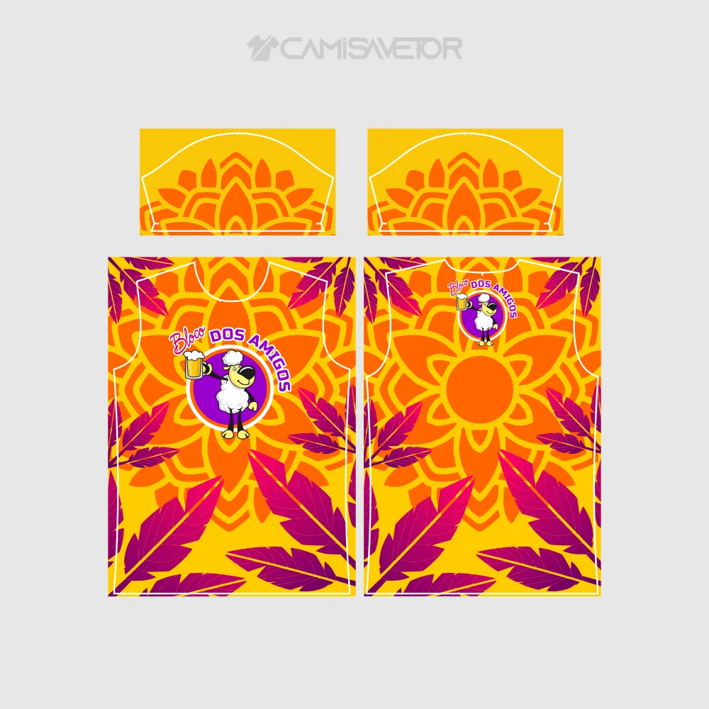 VETOR PREMIUM EDITÁVEL BLOCO DOS AMIGOS | ARTE DE CARNAVAL PARA ESTAMPARIA PROFISSIONAL — imagem 4