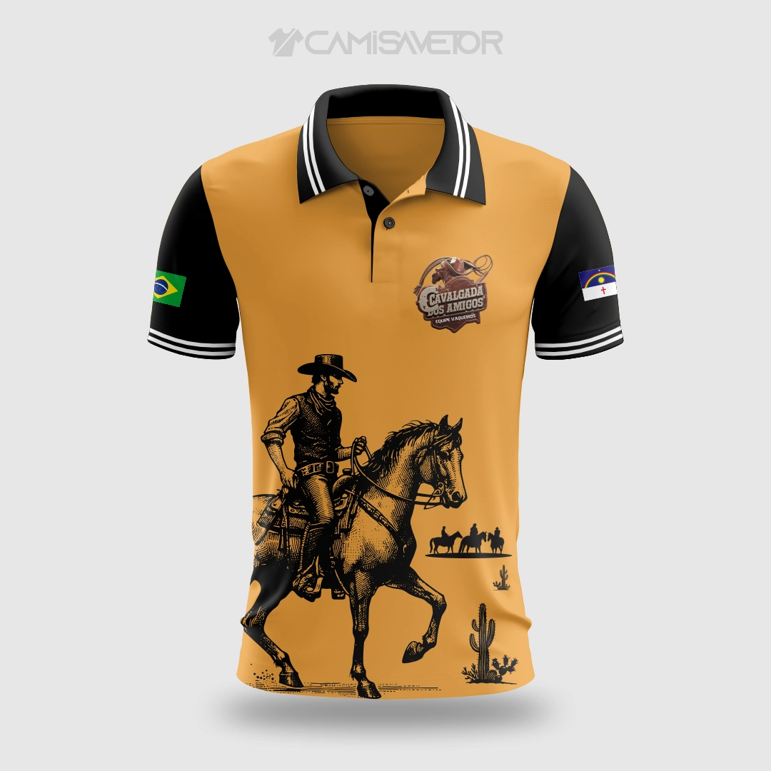 VETOR PREMIUM: ESTAMPA EDITÁVEL CAMISA CAVALGADA DOS AMIGOS — imagem 2
