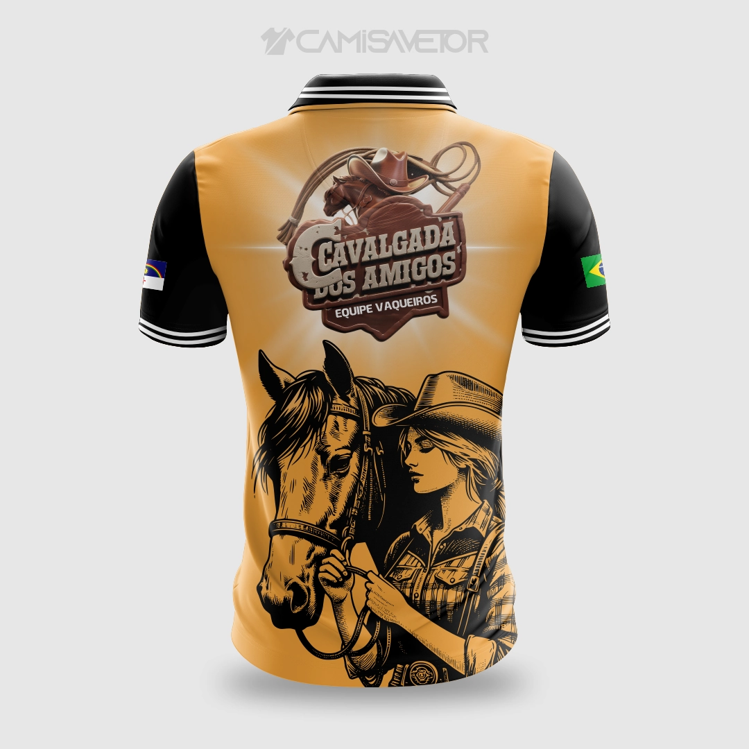 VETOR PREMIUM: ESTAMPA EDITÁVEL CAMISA CAVALGADA DOS AMIGOS — imagem 3