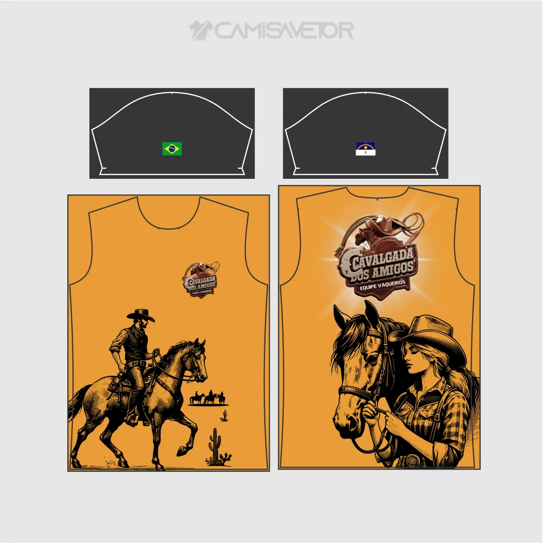 VETOR PREMIUM: ESTAMPA EDITÁVEL CAMISA CAVALGADA DOS AMIGOS — imagem 4