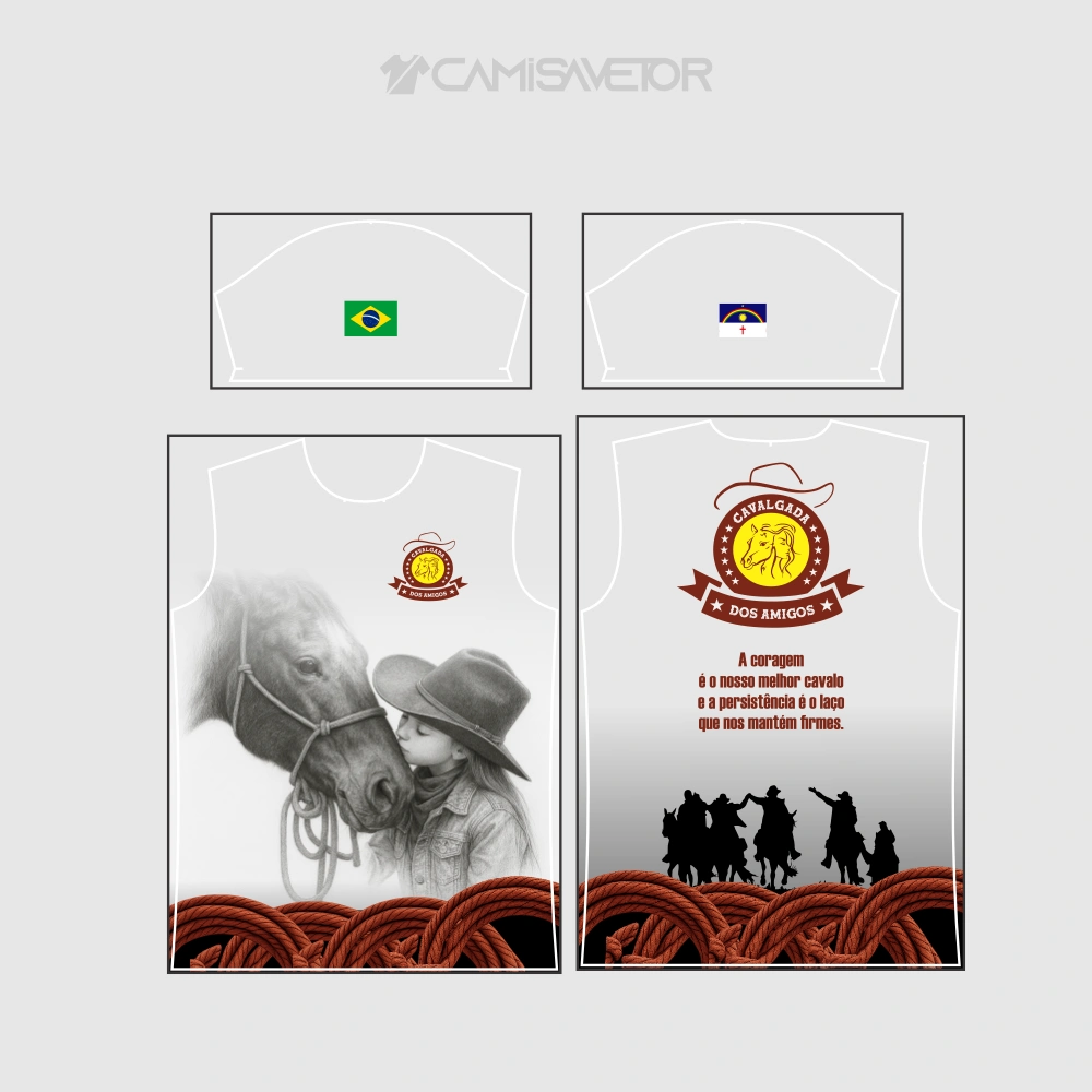 VETOR PREMIUM 2ª CAVALGADA DOS AMIGOS - ARTE EDITÁVEL PARA ESTAMPARIA — imagem 4