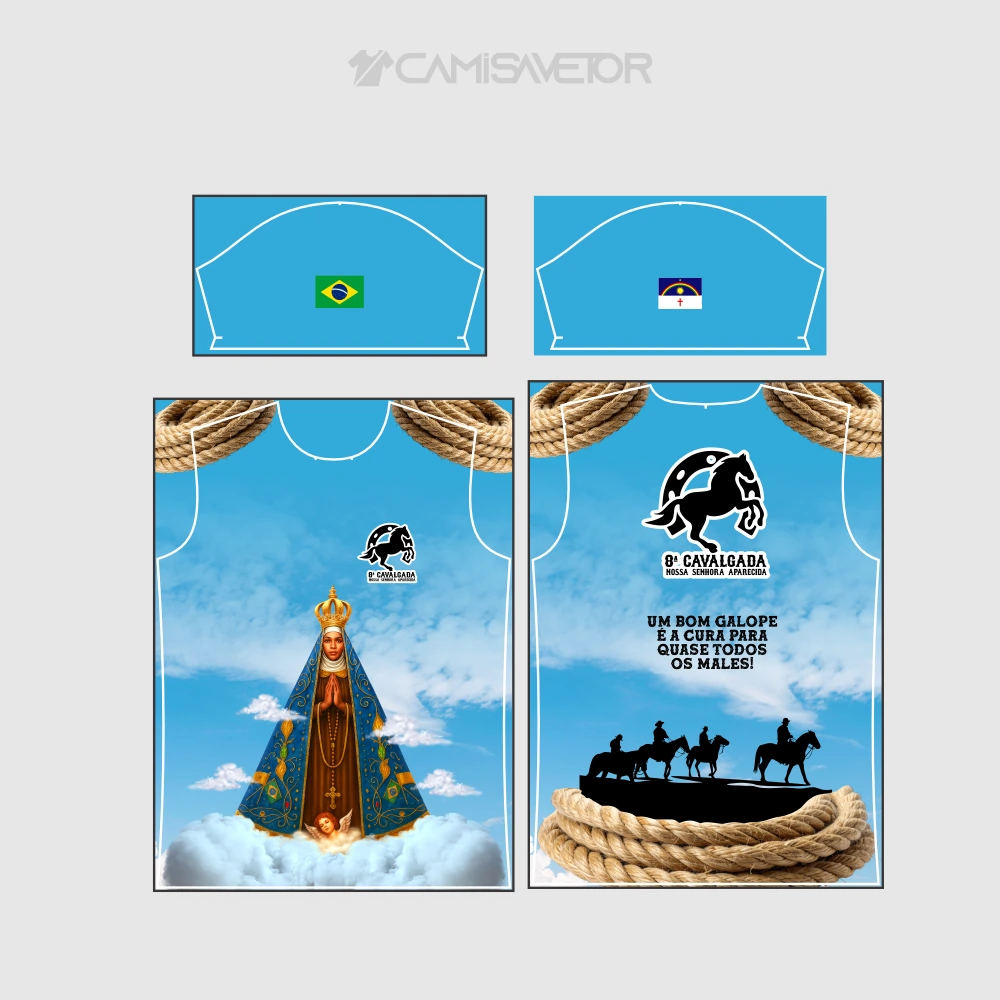 VETOR PREMIUM EDITÁVEL: 8ª CAVALGADA NOSSA SENHORA APARECIDA PARA ESTAMPA — imagem 4