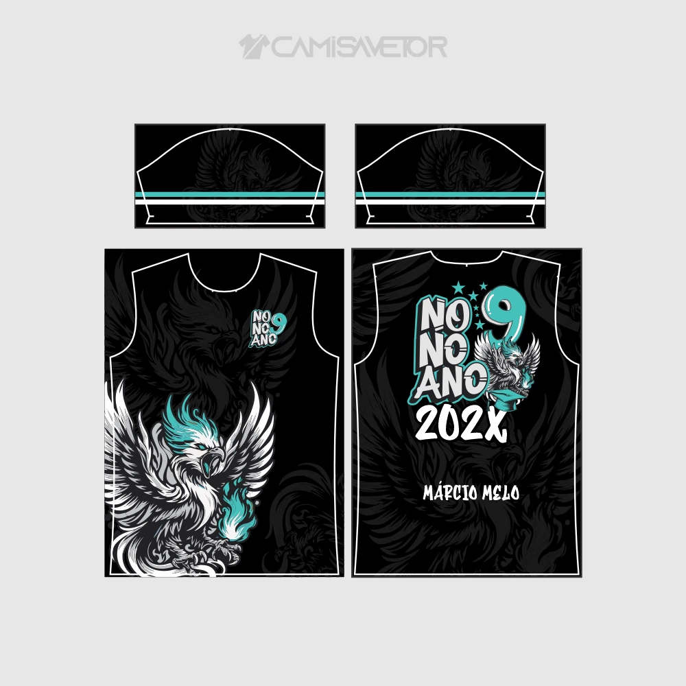 VETOR PREMIUM 9º ANO FÊNIX | DESIGN EDITÁVEL PARA ESTAMPARIA — imagem 4