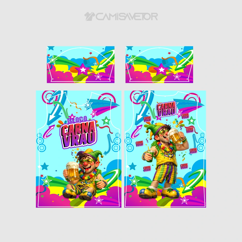 VETOR PREMIUM EDITÁVEL: ARTE BLOCO CARNAVRAL 2 PARA ESTAMPARIA DE CARNAVAL — imagem 3
