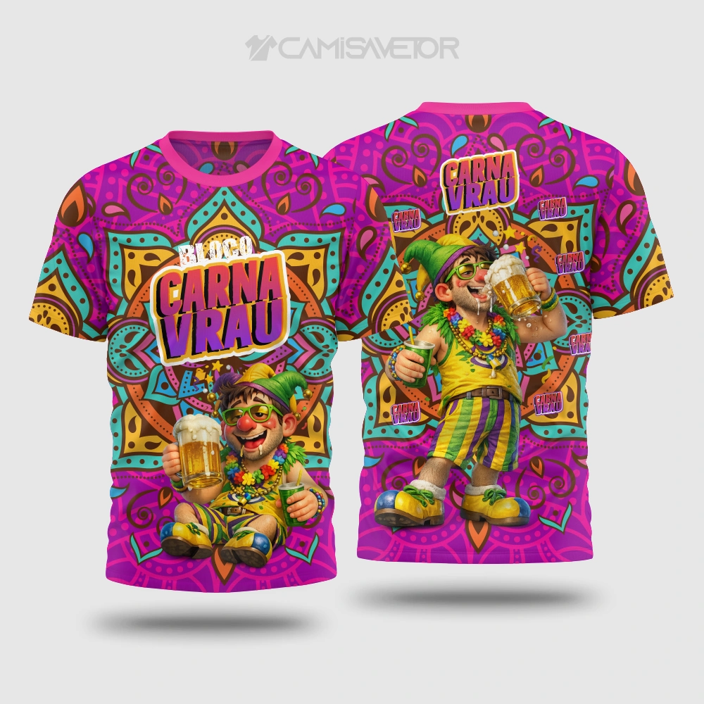 VETOR PREMIUM BLOCO CARNAVRAL 4 | ARTE EDITÁVEL PARA ESTAMPARIA DE CARNAVAL — imagem 2