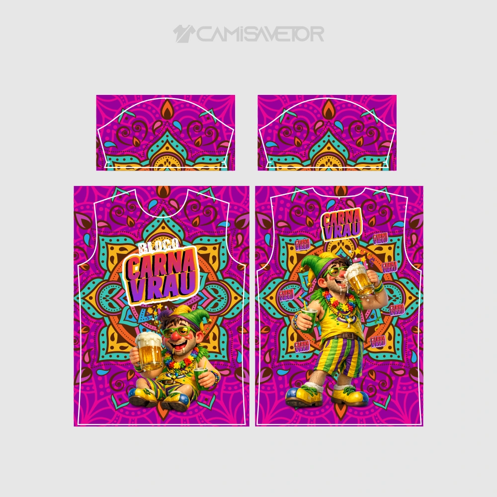 VETOR PREMIUM BLOCO CARNAVRAL 4 | ARTE EDITÁVEL PARA ESTAMPARIA DE CARNAVAL — imagem 3