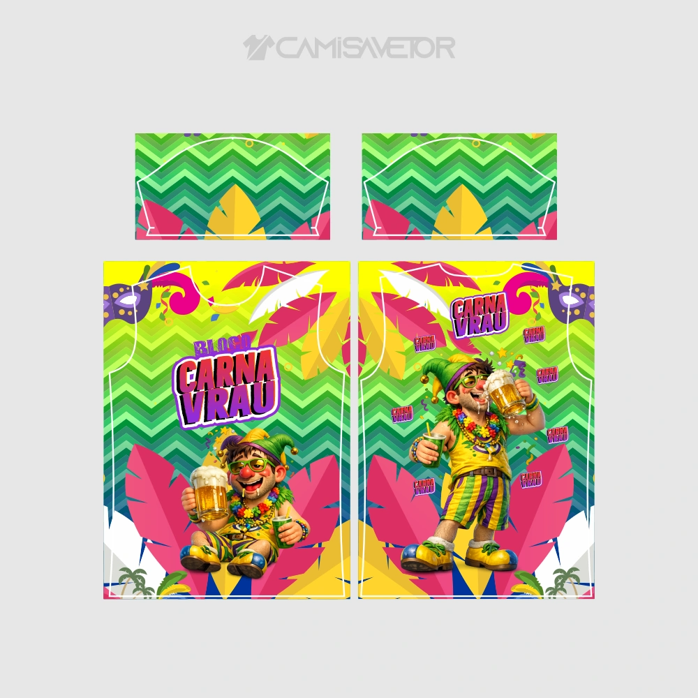 VETOR PREMIUM BLOCO CARNAVRAL 5 EDITÁVEL - ARTE PARA ESTAMPARIA DE CARNAVAL — imagem 3
