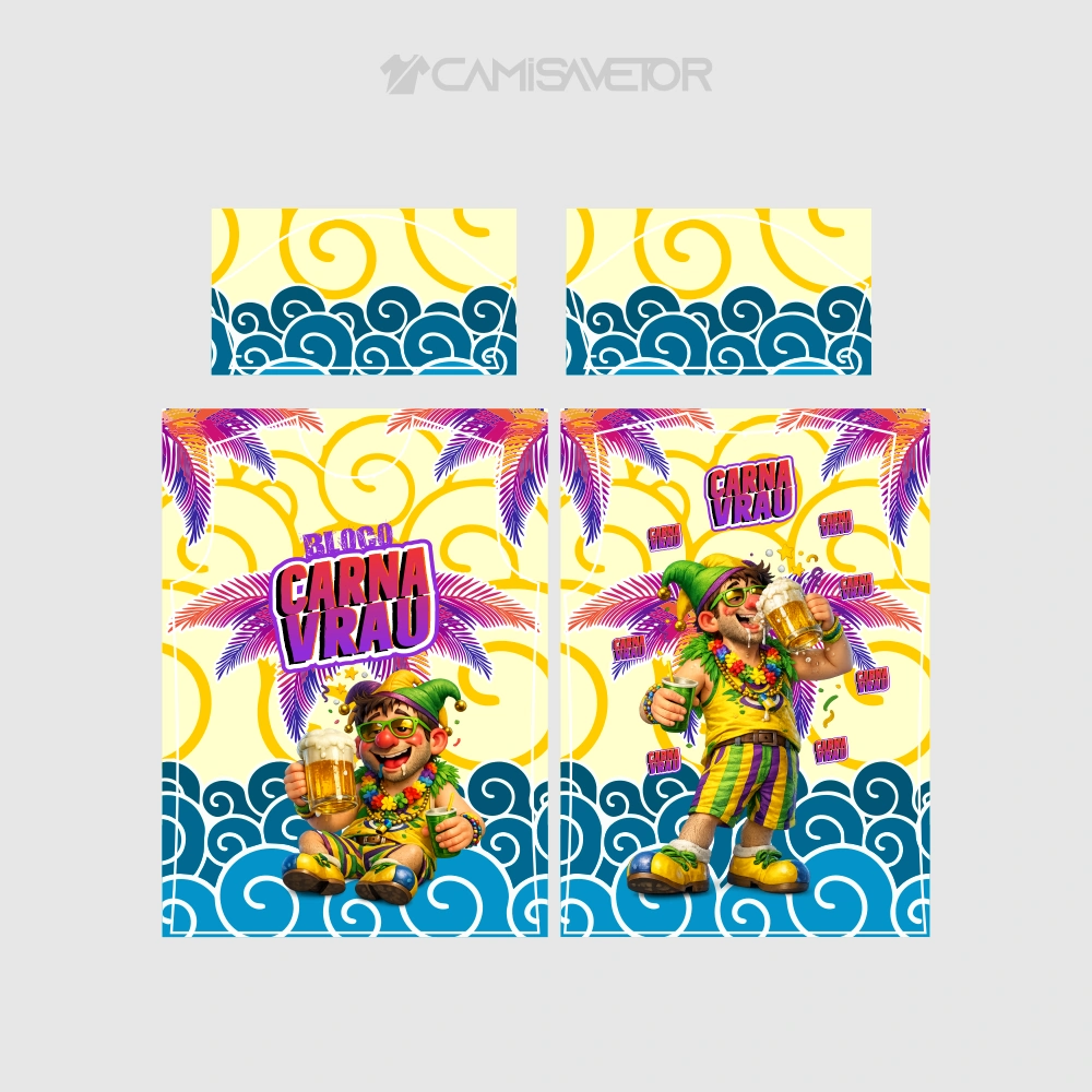 VETOR PREMIUM BLOCO CARNAVALESCO 6 | ARTE EDITÁVEL PARA ESTAMPARIA — imagem 3
