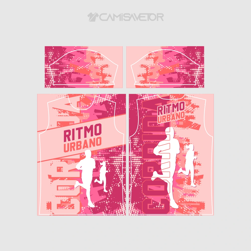 VETOR PREMIUM 'RITMO URBANO' PARA CAMISA DE CORRIDA | ESTAMPA ESPORTIVA EDITÁVEL — imagem 3