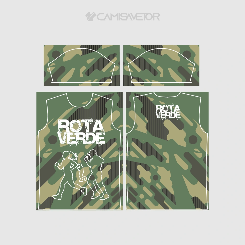 VETOR PREMIUM CORRIDA DE RUA ROTA VERDE | ARTE EDITÁVEL PARA CAMISETAS ESPORTIVAS — imagem 3