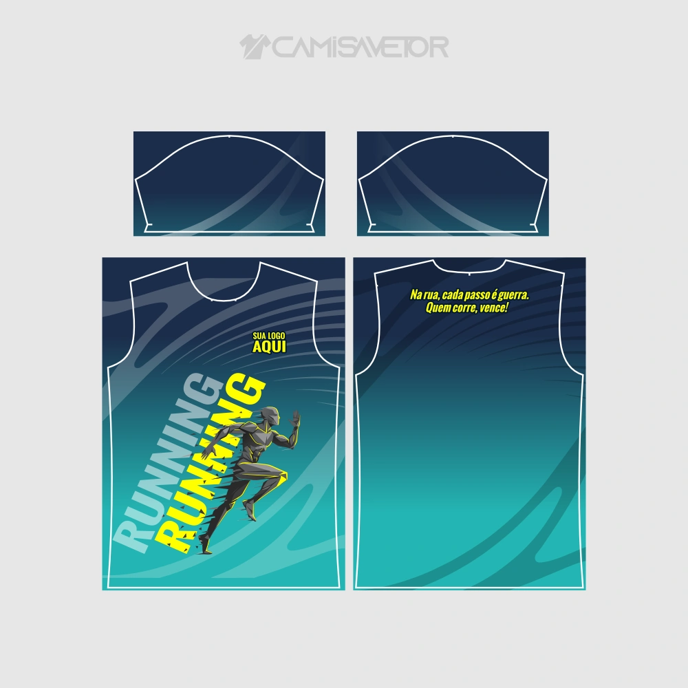 VETOR PREMIUM CORRIDA DE RUA | ESTAMPA CAMISA RUNNING EDITÁVEL — imagem 3