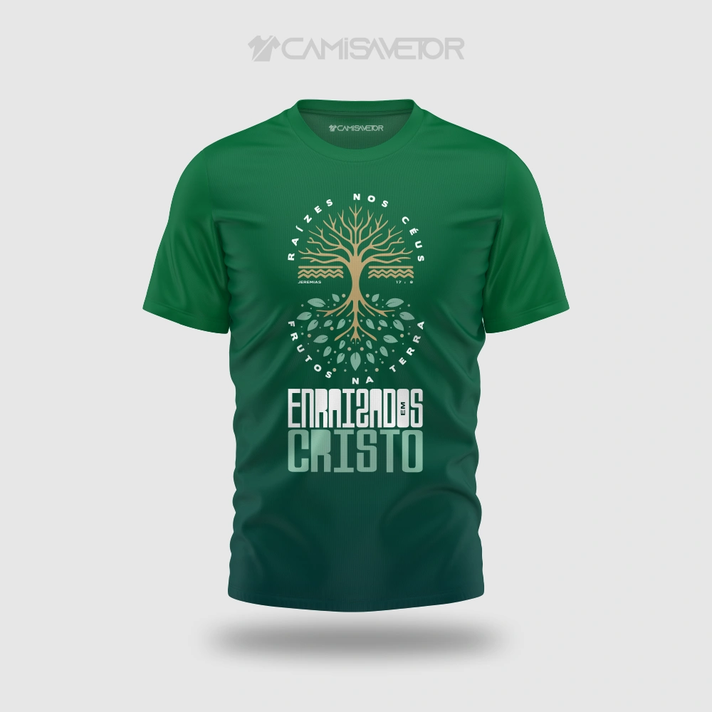 ARTE VETOR PREMIUM CAMISA CRISTÃ JEREMIAS 17-8 | ESTAMPA EDITÁVEL — imagem 2