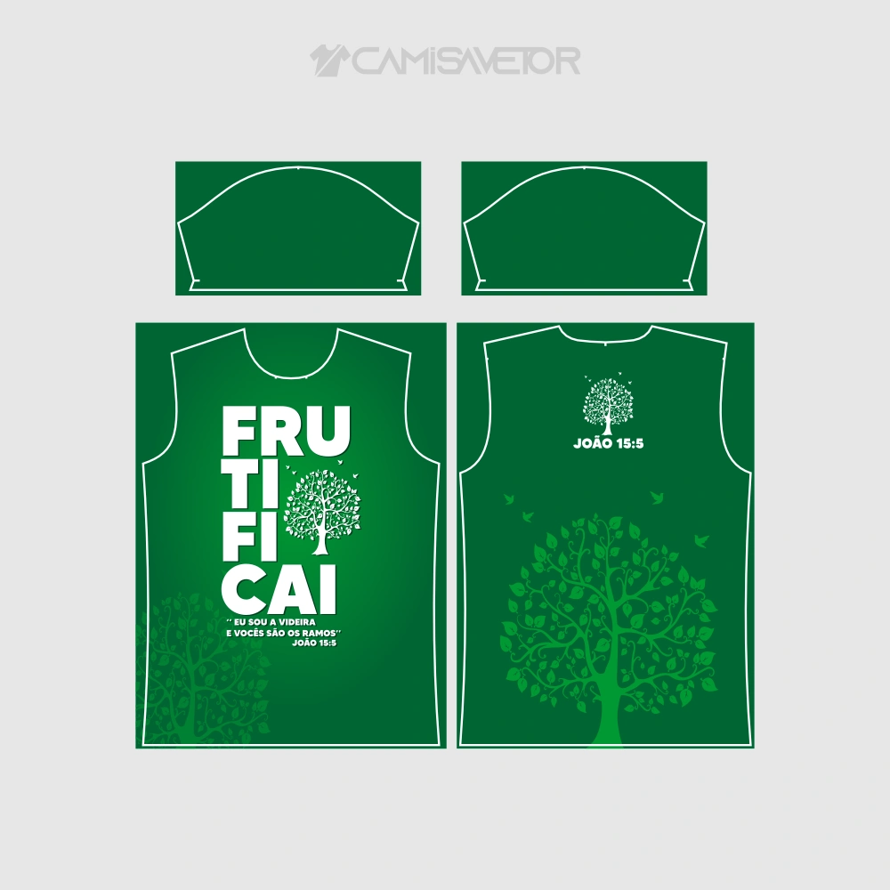 VETOR PREMIUM PARA CAMISA CRISTÃ: ARTE JOÃO 15:5 EDITÁVEL — imagem 4