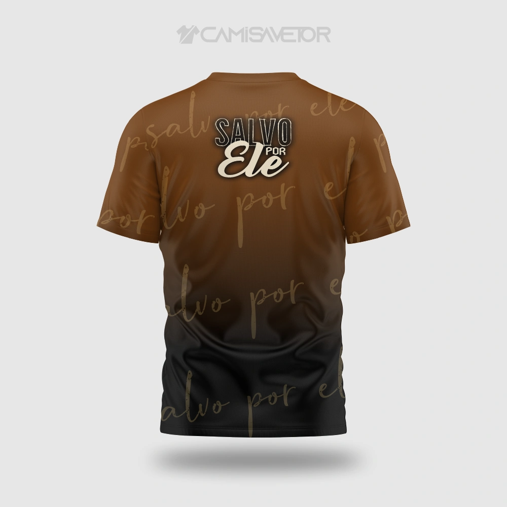 VETOR PREMIUM ARTE CRISTÃ 'SALVO POR ELE' | ESTAMPA EDITÁVEL PARA CAMISETAS — imagem 3