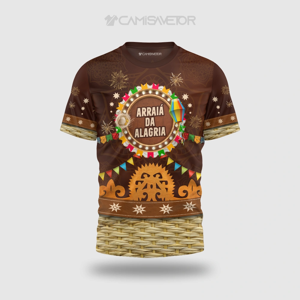 VETOR PREMIUM CAMISA SÃO JOÃO ARRAIÁ DA ALEGRIA - ARTE EDITÁVEL PARA ESTAMPARIA — imagem 2