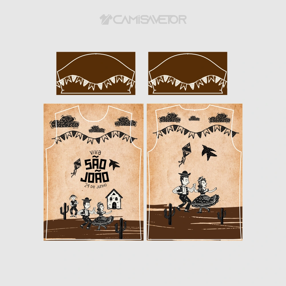 VETOR PREMIUM SÃO JOÃO: ARTE EDITÁVEL PARA CAMISAS E ESTAMPARIA CRIATIVA — imagem 4