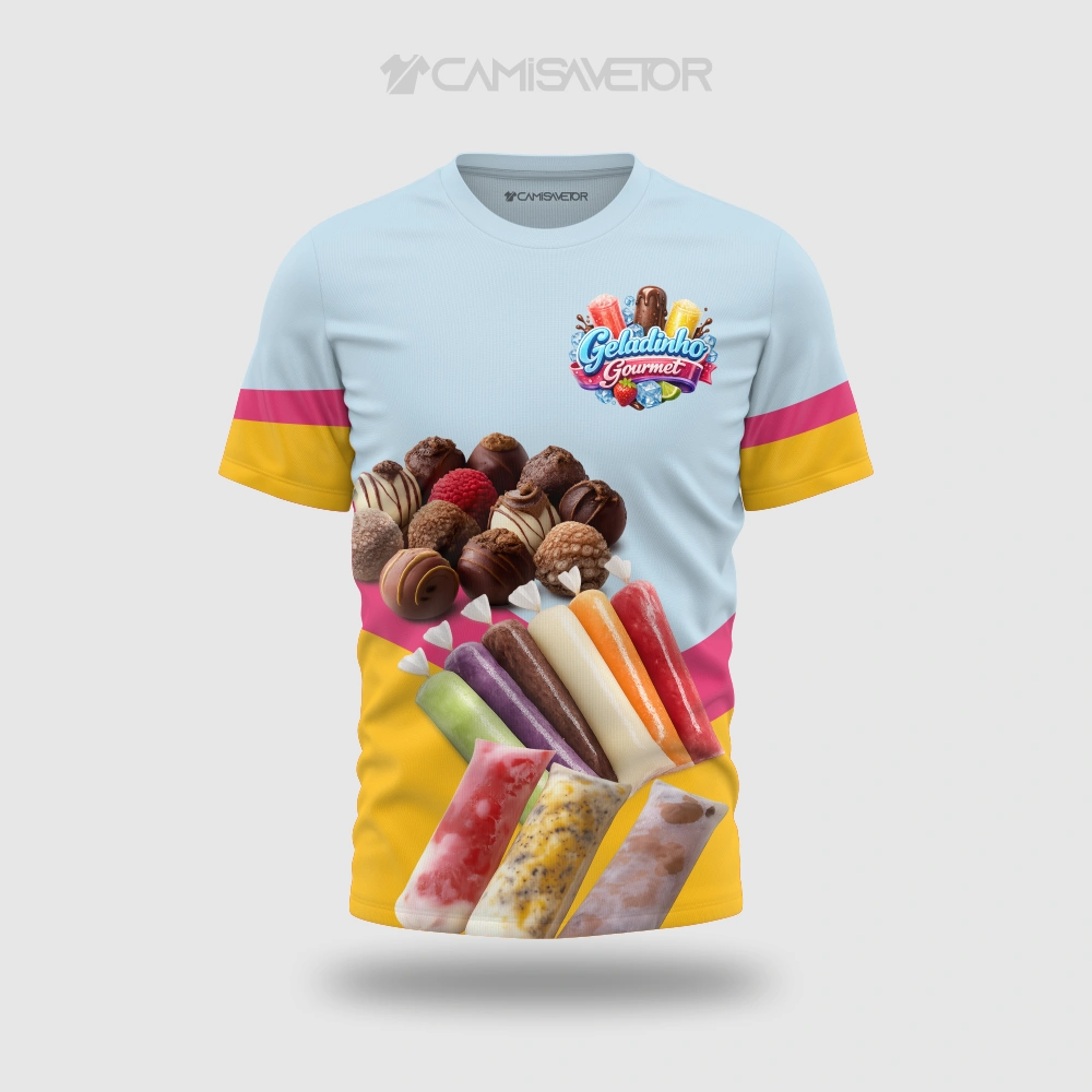 VETOR PREMIUM CAMISA GELADINHO GOURMET | ESTAMPA EDITÁVEL PROFISSIONAL — imagem 2