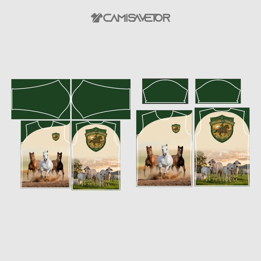 ARTE VETOR PREMIUM CAVALGADA TRADIÇÃO | ESTAMPA CAMISA EDITÁVEL — imagem 4