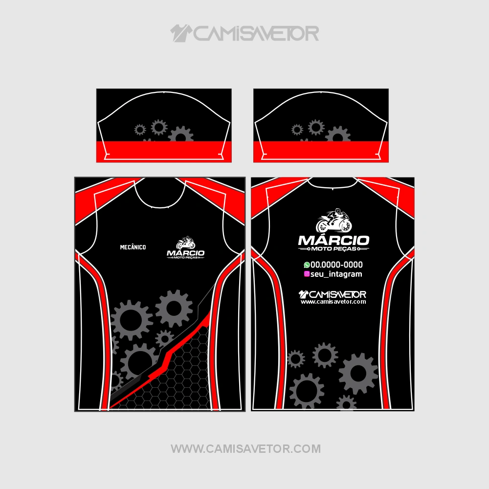 VETOR PREMIUM MOTO PEÇAS: ARTE EDITÁVEL PARA ESTAMPAS DE CAMISAS — imagem 4