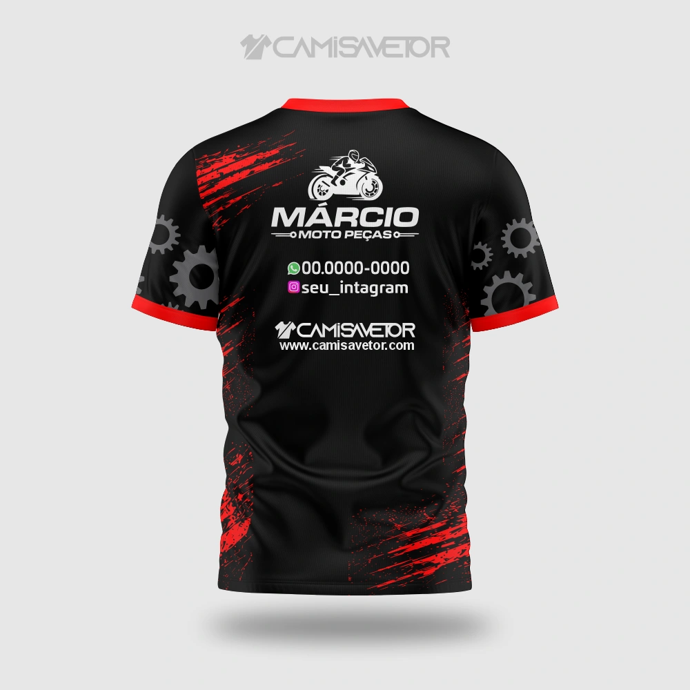 VETOR PREMIUM EDITÁVEL: ARTE EXCLUSIVA PARA CAMISA MOTO PEÇAS — imagem 3