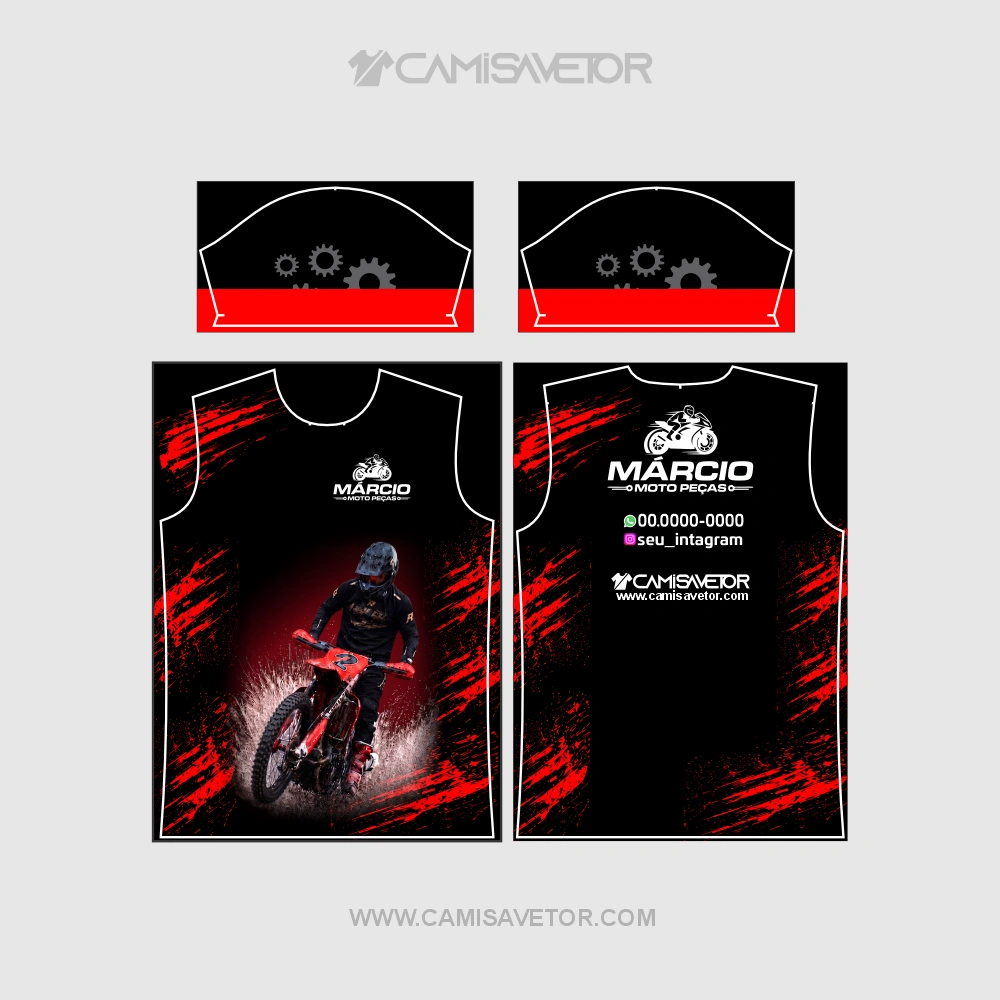 VETOR PREMIUM EDITÁVEL: ARTE EXCLUSIVA PARA CAMISA MOTO PEÇAS — imagem 4