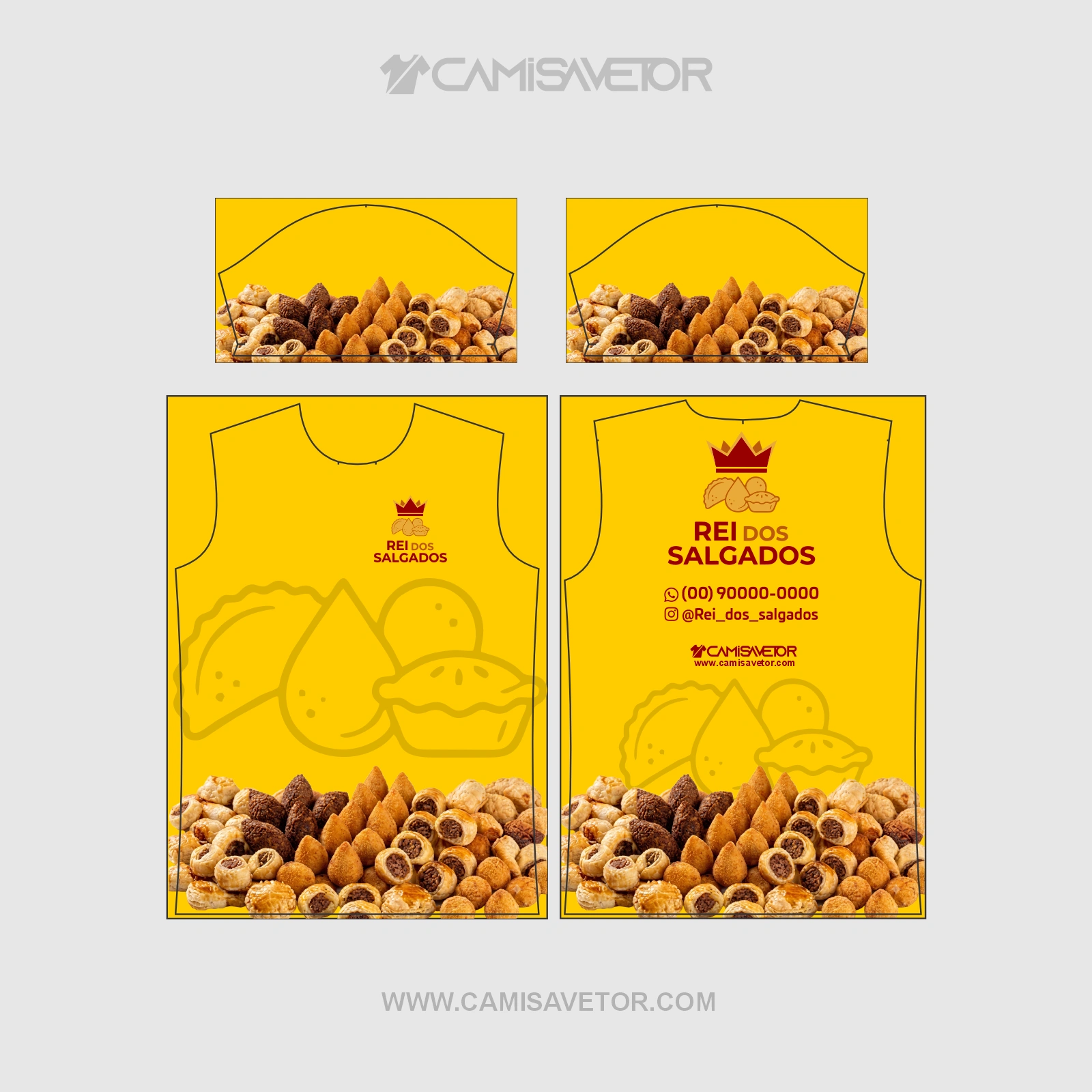 VETOR PREMIUM EDITÁVEL REI DOS SALGADOS | DESIGN DE CAMISA PROFISSIONAL — imagem 4