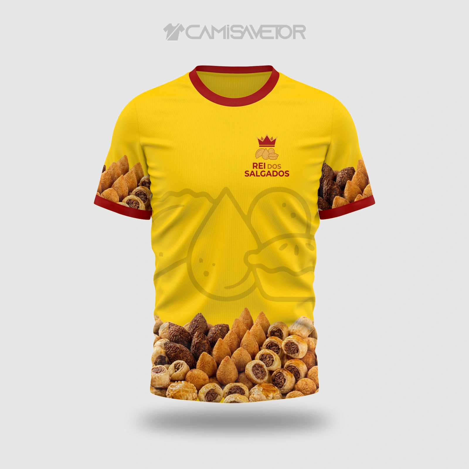 VETOR PREMIUM EDITÁVEL REI DOS SALGADOS | DESIGN DE CAMISA PROFISSIONAL — imagem 2