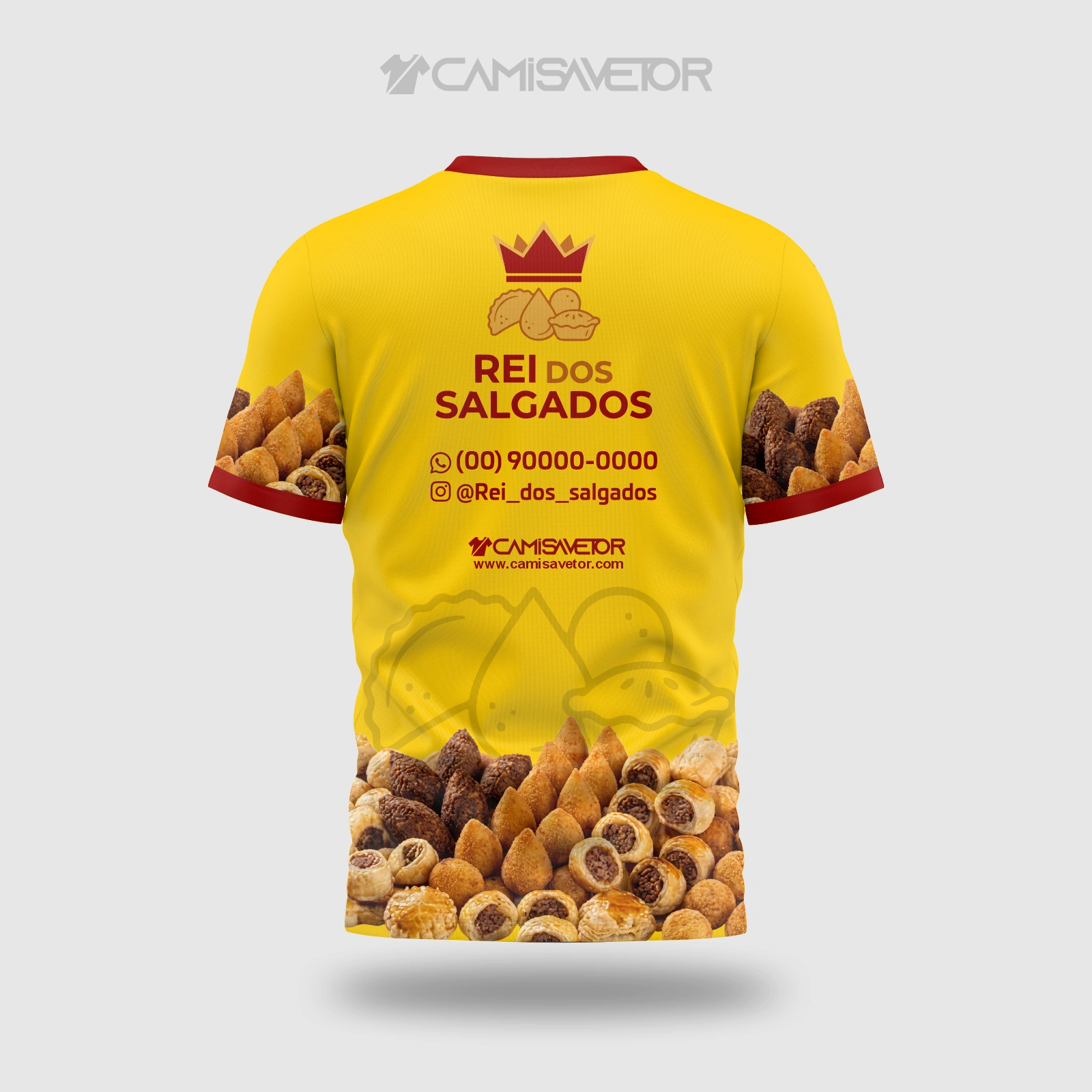 VETOR PREMIUM EDITÁVEL REI DOS SALGADOS | DESIGN DE CAMISA PROFISSIONAL — imagem 3