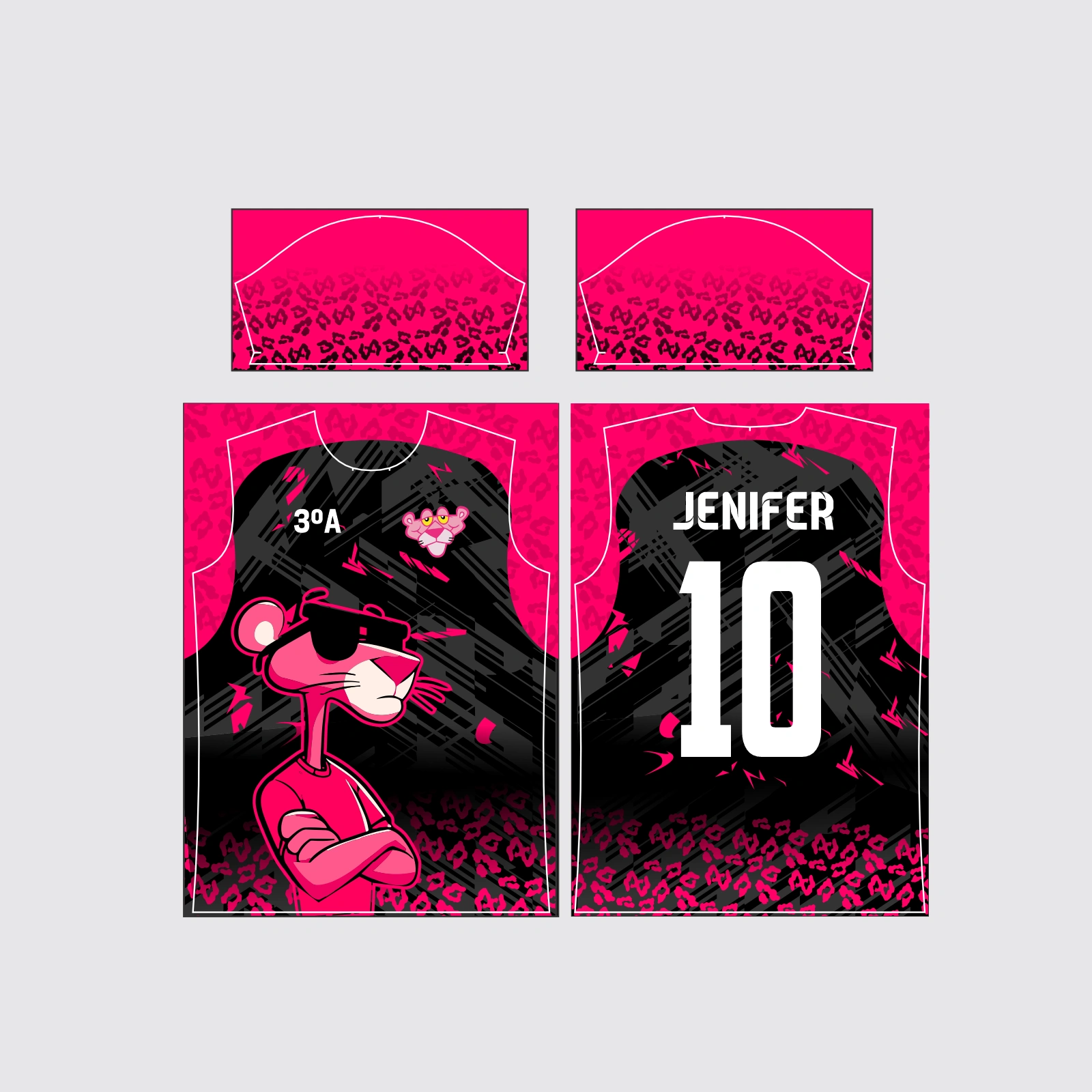 VETOR PANTERA COR DE ROSA PREMIUM PARA CAMISA | ARTE ESTAMPA INTERCLASSE EDITÁVEL — imagem 4