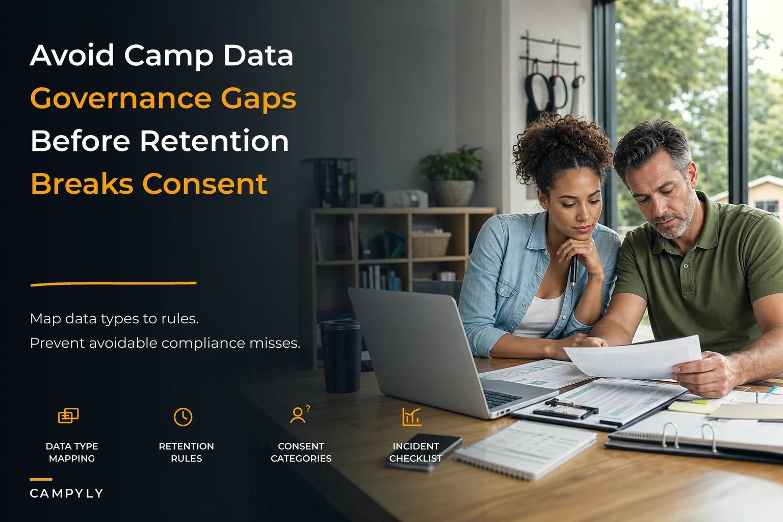 Avoid compliance gaps: practical camp data governance, retention and consent rules